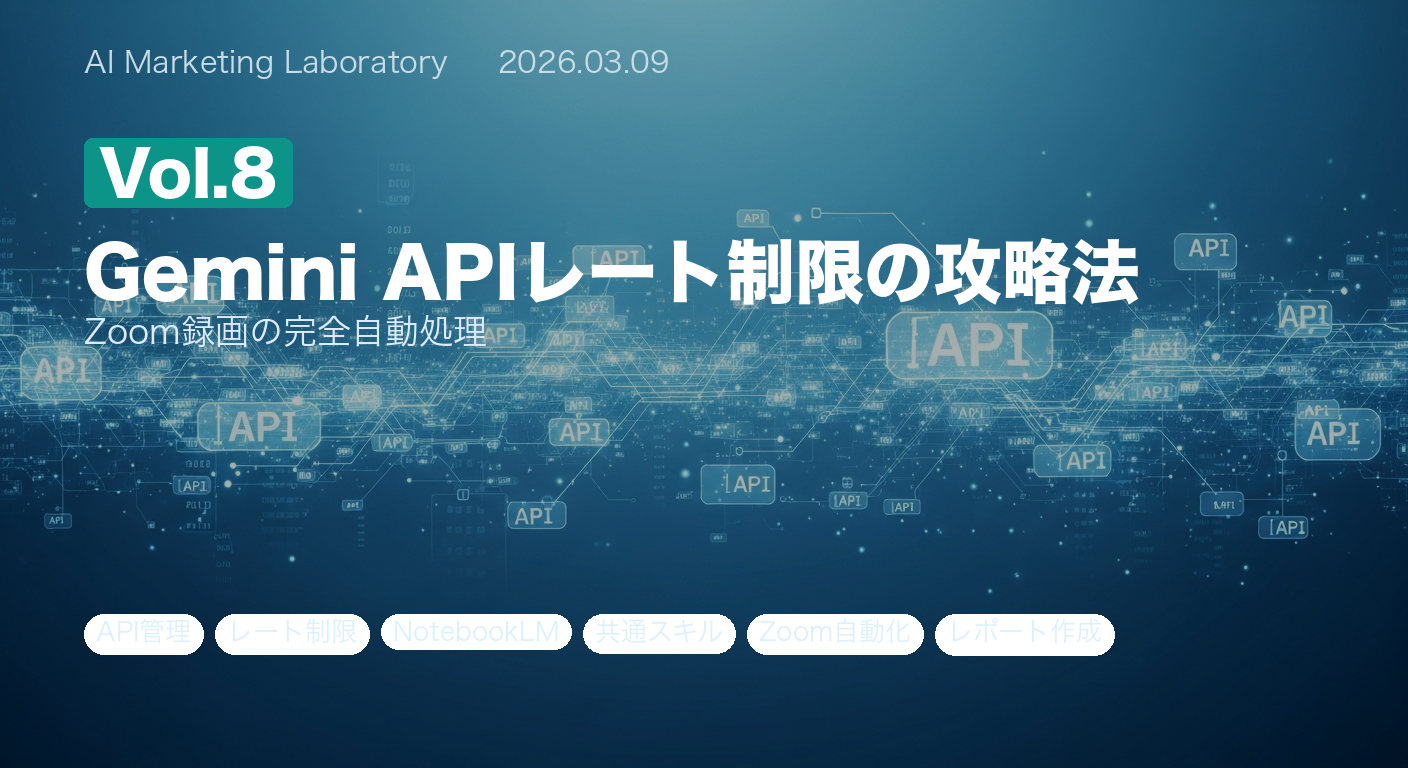 Gemini APIレート制限の攻略法 Vol.8